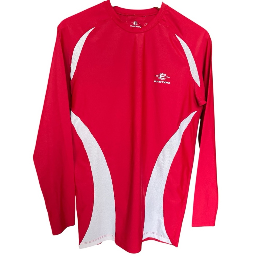 Easton Red and White Long Sleeve Athletic Compression Shirt